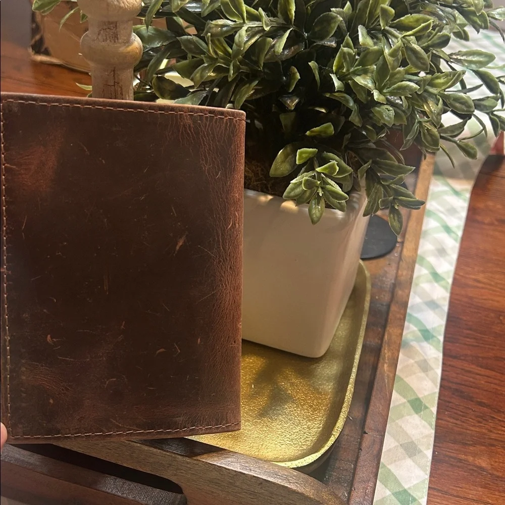 Personalized “CPB” Brown Leather Passport Travel Wallet